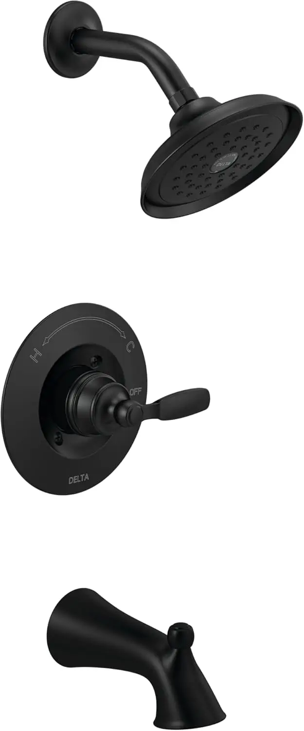 

Matte Black Single-Handle Tub and Shower Faucet with Shower Head Trim Kit, Valve Not Included