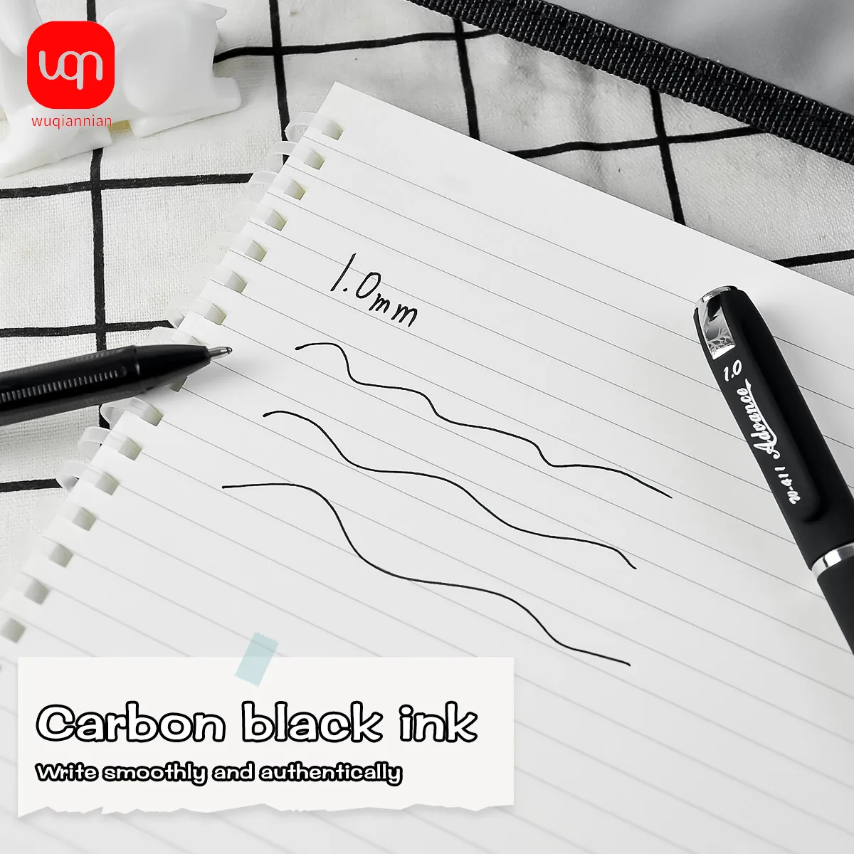 WQN-3/6/12 قطعة قلم جل بتصميم بسيط 0.5 مللي متر بنك الاستثمار القومي للكتابة السلسة حبر أسود اللوازم المدرسية والمكتبية