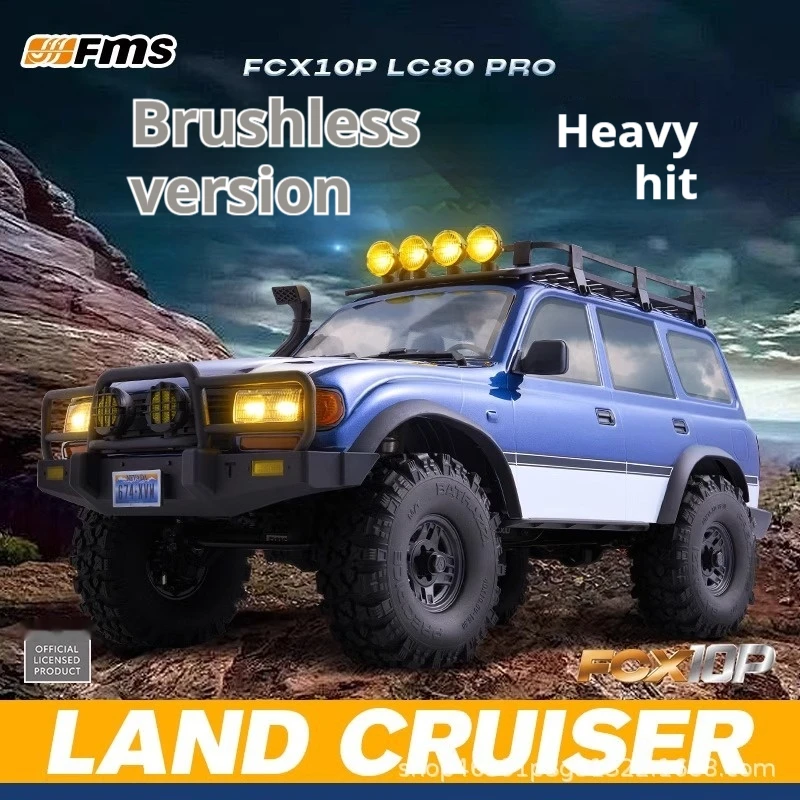 Fms novo veículo de escalada off road de simulação fcx10 pro lc80 com controle remoto de alta e baixa velocidade, presente de aniversário masculino