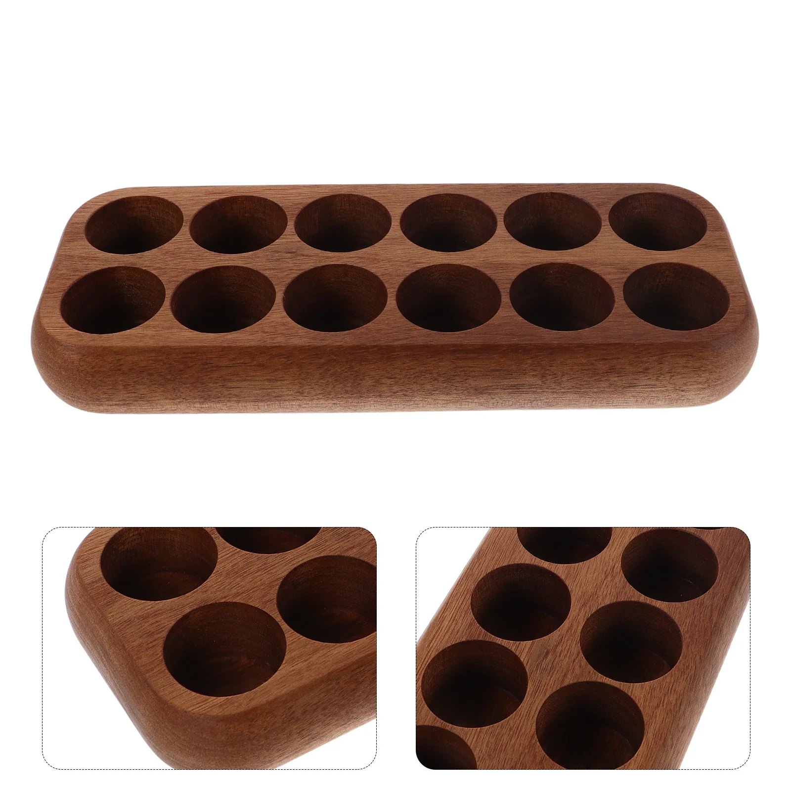 

Coffee Bean Storage Tube Display Rack Solid Wood Base Replacement Pedestal Compatible with 3cm Tubes Coffee Station Organizer