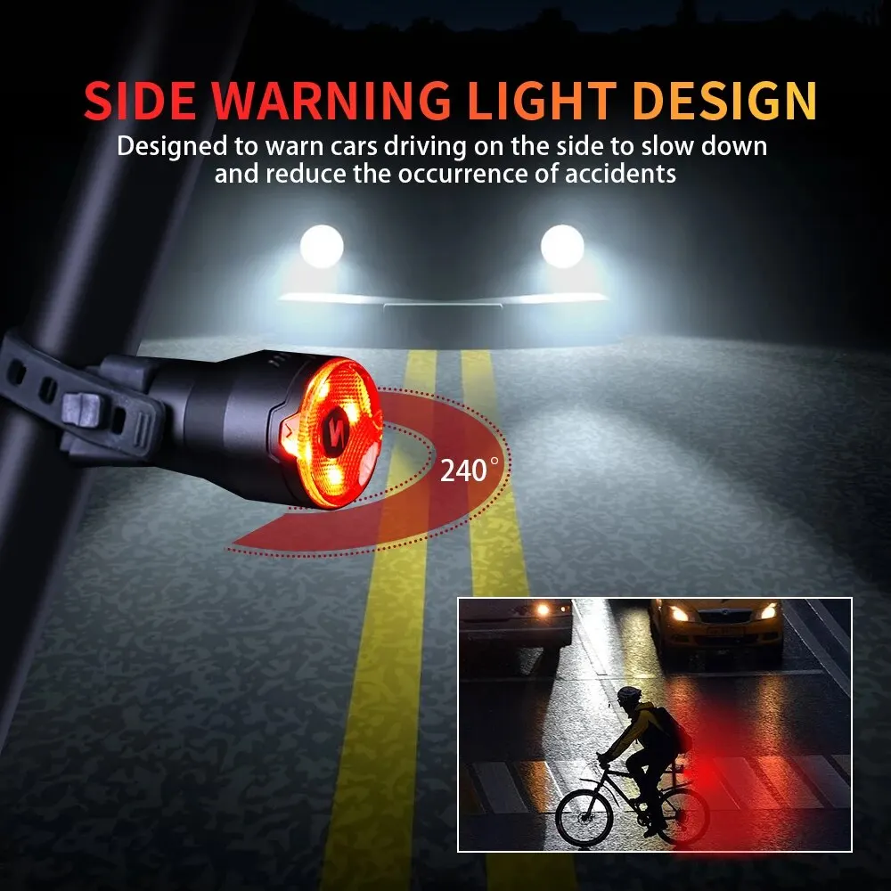 NATFIRE A09 Bicycle Smart Auto Brake Sensing Light Waterproof USB C Charging LED Cycling Taillight Bike Rear Light Accessories