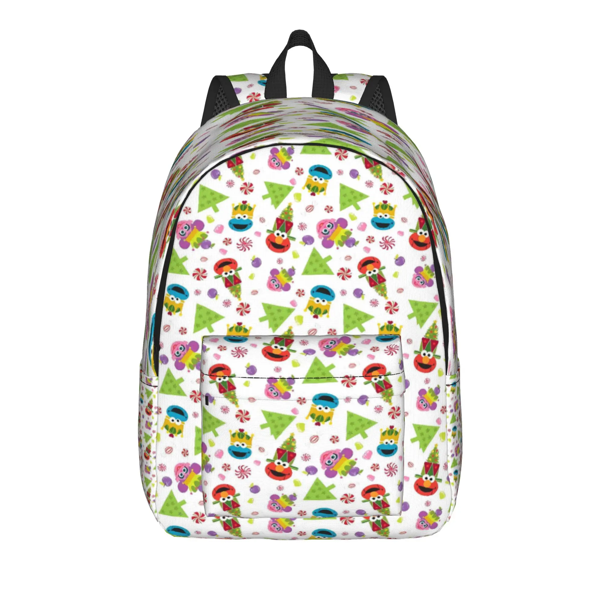 Sesames Streets Backpack  Men Polyester Sport Backpacks Durable Casual High School Bags Rucksack