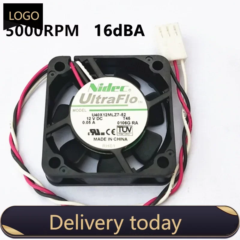 NIDEC U40X12MLZ7-52 DC 12V 4010 40mm 40x40x10mm Fan  for Bridge chip Graphics Card  Fan 3D printer Fan HDTV ATOM HTPC fan