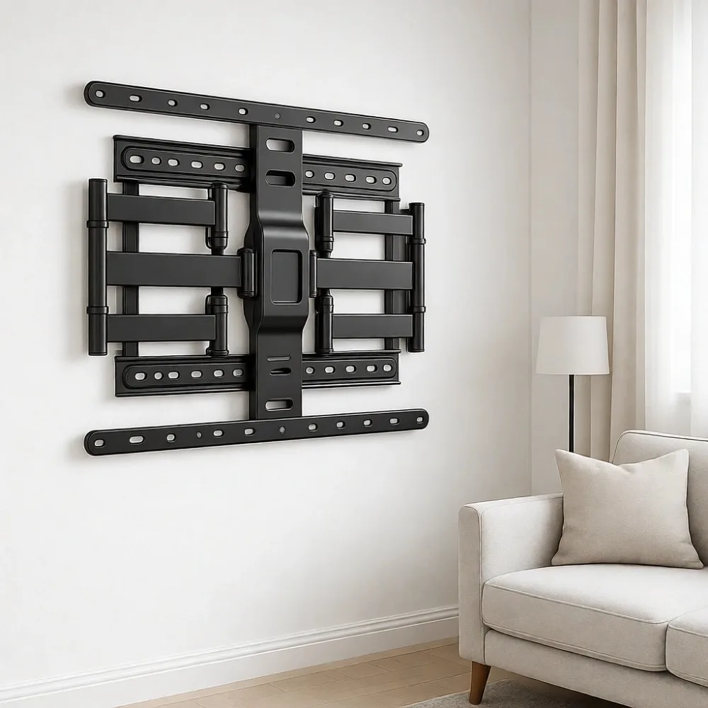 Ultra Slim Full Motion TV Wall Mount for 43 to 90 Inch Screens 1.1 Inch Profile Dual Swivel Arms Tilt 132lb