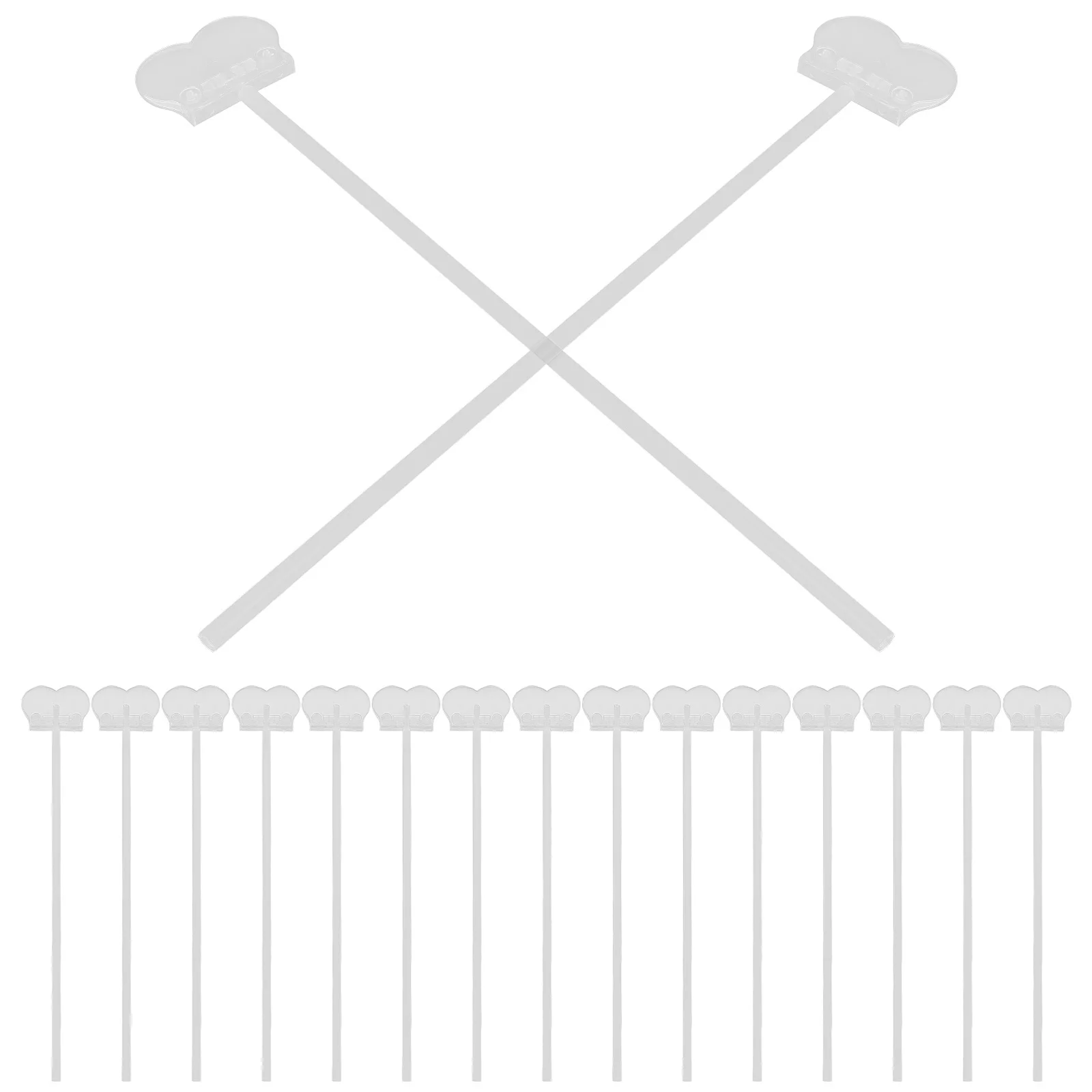 

30Sets Aluminum Foil Balloon Clips Transparent Holder for Party Wedding Birthday Graduation Balloon Arch Sticks Ballon Clips