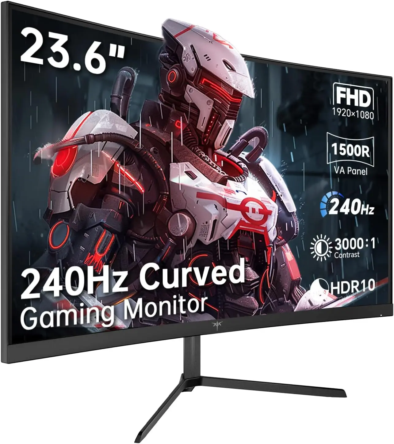 Torvani Store KTC 24 Inch 240Hz Curved Gaming Monitor, FHD 1080p 1500R 1ms Computer Monitor, Adaptive Sync, 3000:1 Contrast, HDR Support, HDMI 2.0 & DP 1.4, Low Blue Light, Tilt, VESA, H24S17P