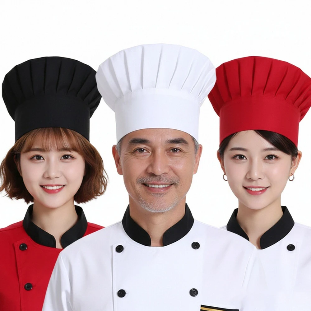

Шляпа шеф-повара, эластичная кухонная шляпа для ресторана, кейтеринга, отеля, кондитерской, для поваров, пекарей, кухонная шапка, реквизит для приготовления пищи