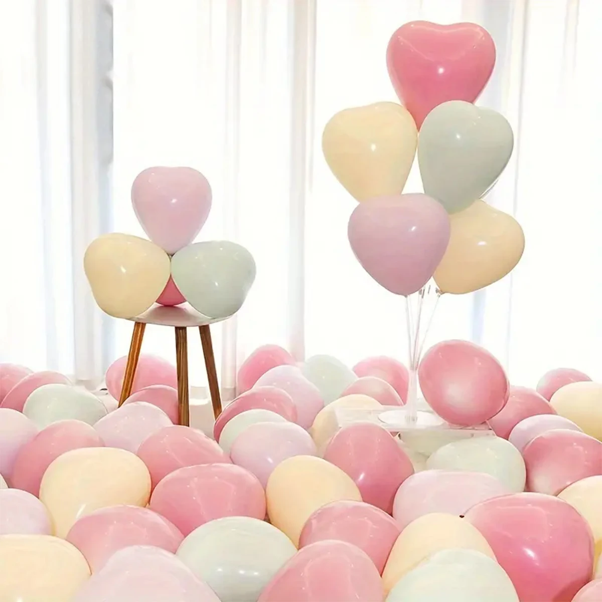 20pcs 10 inch random color love heart shaped balloons birthday valentine\'s day party decoration balloon supplies