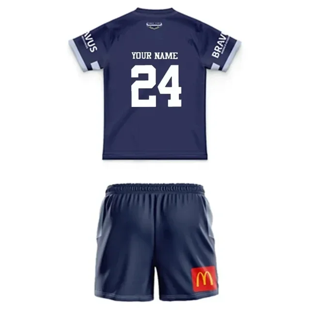 2024 North Queensland Cowboys Kids Tenue Thuis/Uit Rugby Jersey Maat: 16-26 (Print Aangepaste Naam Nummer)