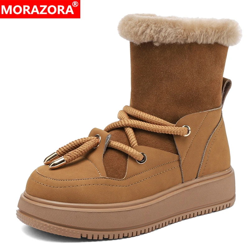 

MORAZORA зимние ботинки женские зимние ботинки из натуральной кожи из натуральной шерсти женские ботильоны на молнии женская обувь