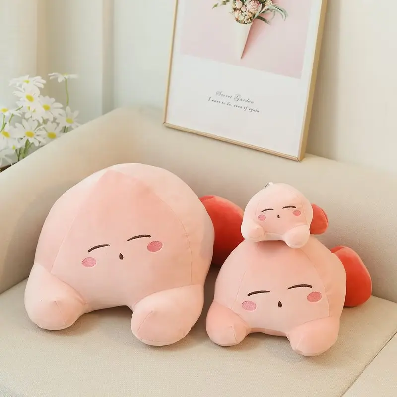 Cute Cartoon Girl Heart Pink Kirby Little Doll Backpack Pendant Plush Toy Girl Cute Sofa Pillow Cushion Christmas Surprise Gift