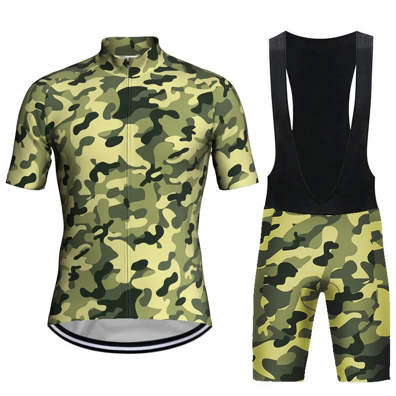 

Military Cycling Jersey Bib Short Set, MTB Bicycle Shirt, Bike Wear, Gel Pad Clothes, Road Sports, Crossmax Jacket, Tight Top