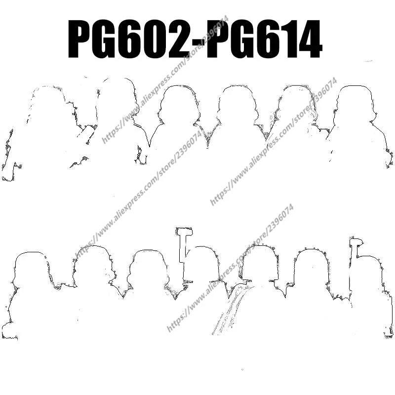 PG602-PG614 figuras de acción accesorios de películas bloques de construcción juguetes PG603 PG604 PG605 PG606 PG607 PG608 PG609 PG610 PG613