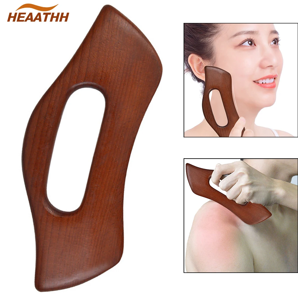 

1PC Wooden Gua Sha Massager Lymphatic Drainage SPA Scraper Wood Therapy Massage Point Treatment Scraping Board Muscle Relaxation