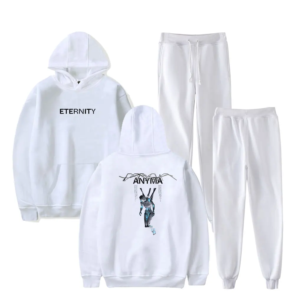 Anyma Rapper Fashion Hip Hop Must-Have Sports Two Piece Suit Loose Hoodie+Pants Sportswear