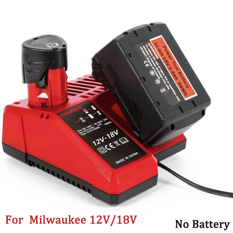 

Автомобильное зарядное устройство с вилкой прикуривателя для Milwaukee, 12 В, 18 В, автомобильное зарядное устройство с литиевой батареей для 48-11-2401, 48-11-2402, 48-11-1850