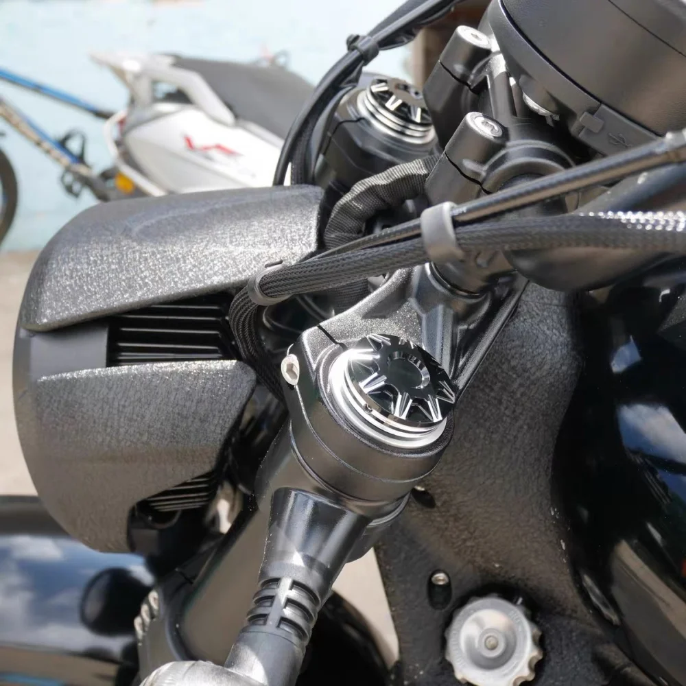 FOR BENDA DARK FLAG 500/900 Samurai-Style Shock Absorber Covers Laser-Cut Patterned Front Shock Nuts Dust-Proof Rust-Resistant