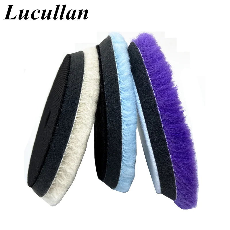 Lucullan 150mm Wool Polishing Sponge Kits High Density Lambs Woollen Cutting Buffing Pad For Car Polisher