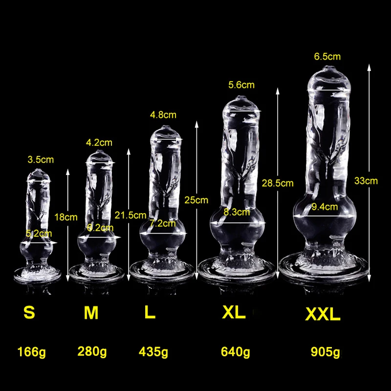 33cm Long Animal Dog Dildo TPE Clear Anal Plug Dog Penis Big Suction Cup Cock Vagina Masturbator Anal Sex Toys For Men Women