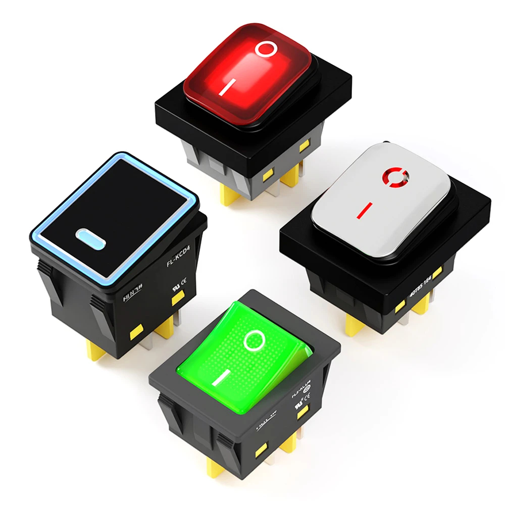 

1PCS 30x22mm Rocker Switch DPST Heavy Duty 30A T85 Rated IP67 Waterproof 12-24V/110-220V for Marine Boat Auto Toggle Control