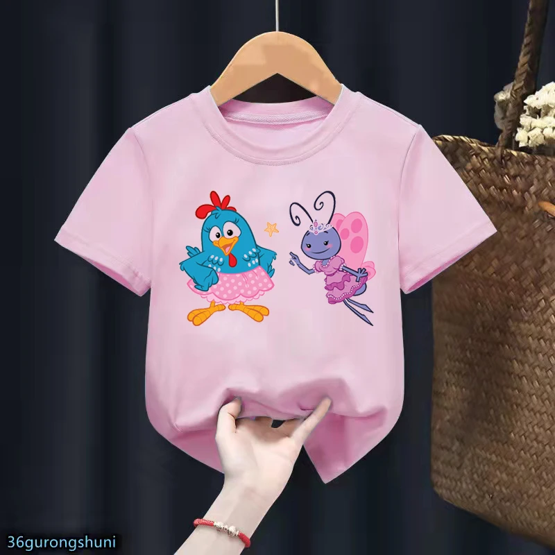 

T-Shirt For Boys/Girls Funny Cartoon Contos CláSsicos Com A Galinha Pintadinha Tshirt Summer Kids Clothes Cute Girls Clothes