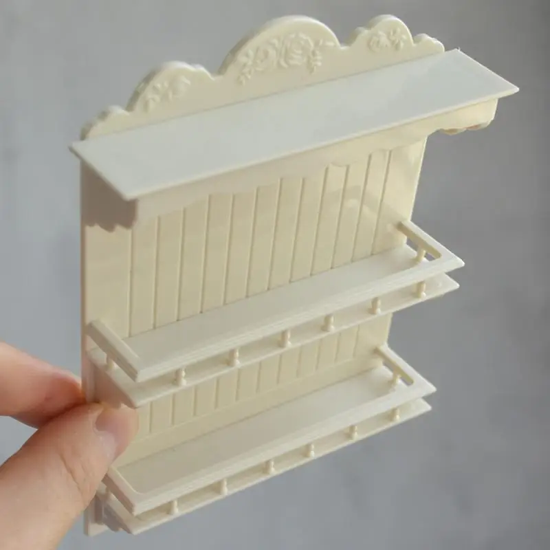 Miniature Doll Furniture: 1/6 Scale Hanging Cabinet & Dish Rack Toy for Dollhouse
