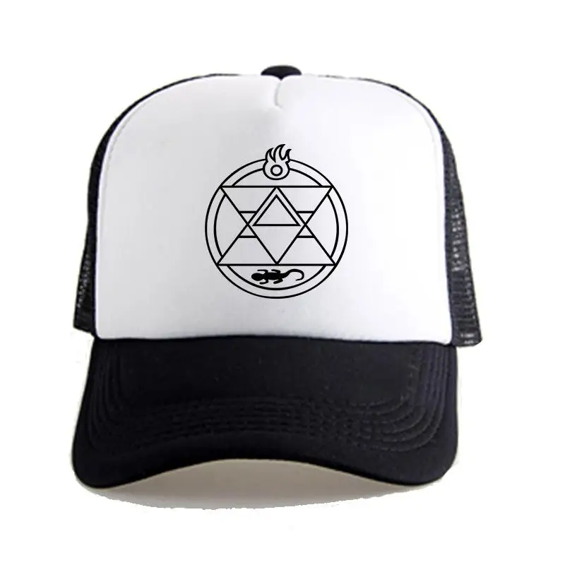 Anime Cap Kawaii Boys Sun Hat Fullmetal Alchemist Portable Surrounding Accessories Couple's Mesh Hat Cartoon Gift Wholesale