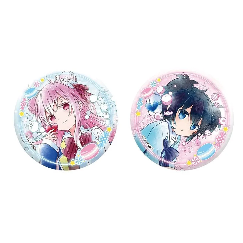 Happy Sugar Life Anime Badge Matsuzaka Sato Kobe Shio Round Brooch Bag Pendent Decor Cartoon Peripheral Accessories Display Gift