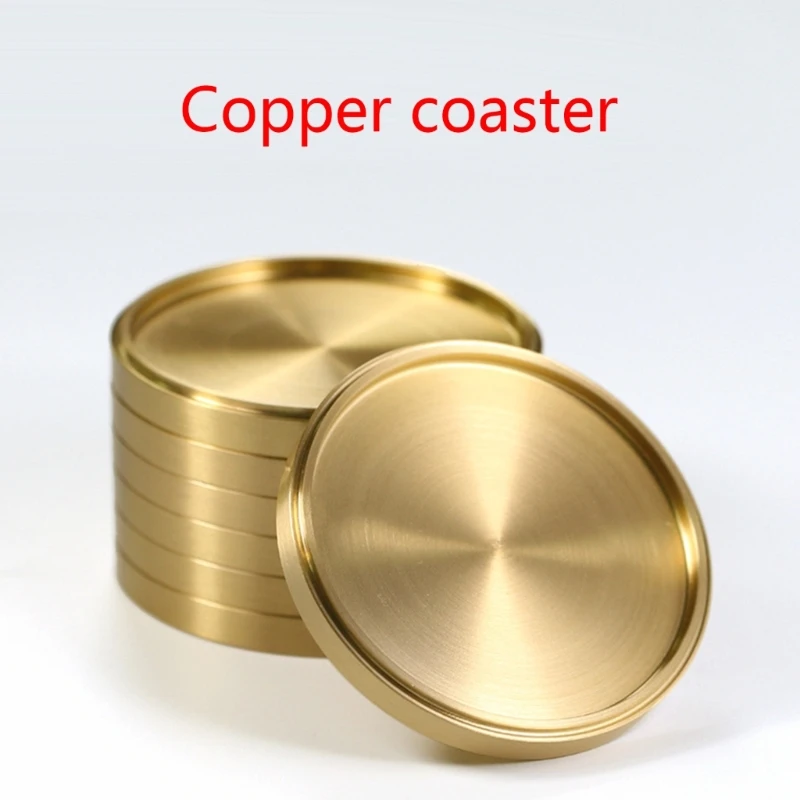 Mosiądz Coaster miedziany kubek podstawki wystrój domu pić Coaster dla Bar domu kuchenna kawa stoły Centerpieces ozdoby Y5GB