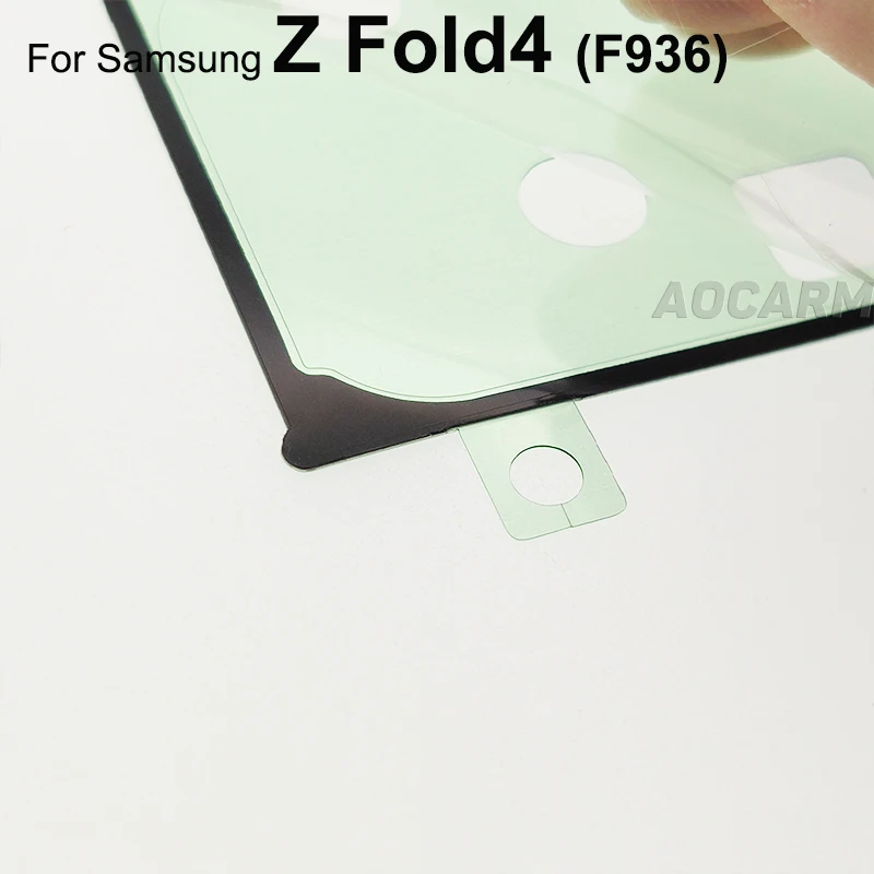 Aocarmo do Samsung Galaxy Z Fold4 F936 przedni wyświetlacz LCD samoprzylepna tylna pokrywa naklejka taśma klejąca części do naprawy