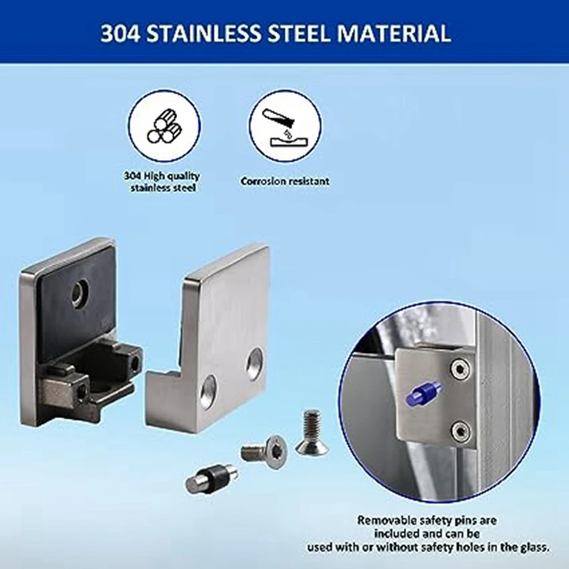 6 Pieces Of Stainless Steel Glass Clips, Adjustable Glass Shelf Brackets, Glass Stair Guardrail Fish Mouth Fixing Clips Durable