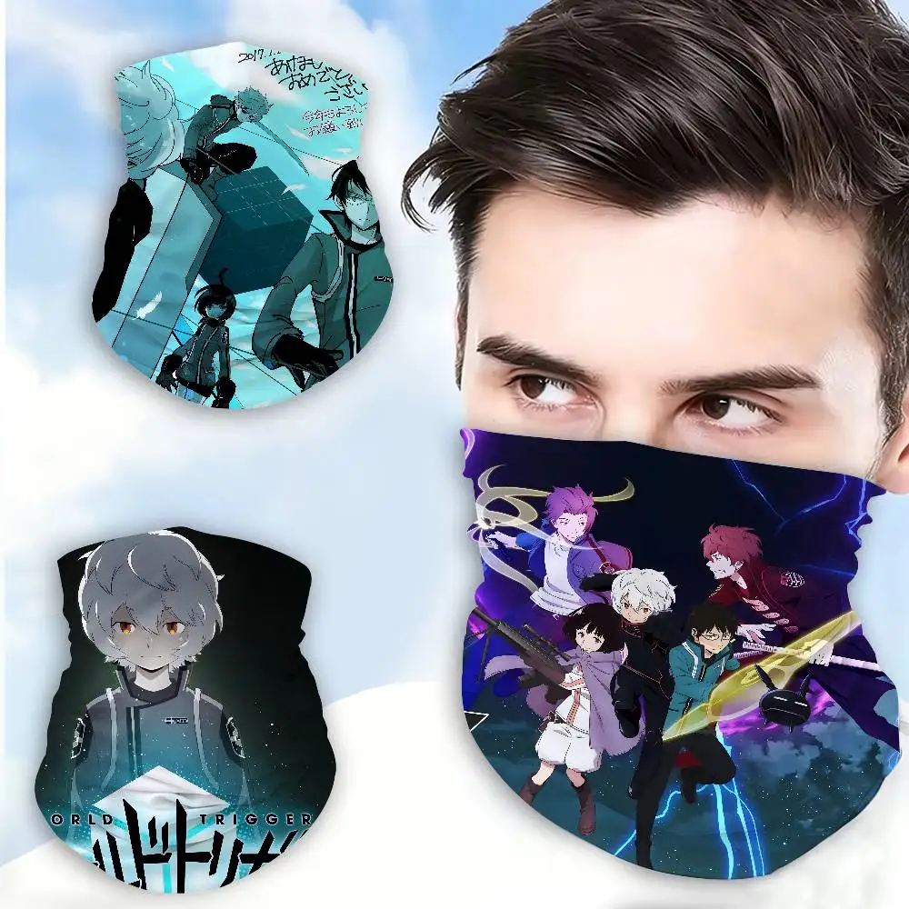 W-World-Trigger-Anime Multifunctional windproof neck tube breathable scarf for hiking skiing motorcycle all outdoor scenes