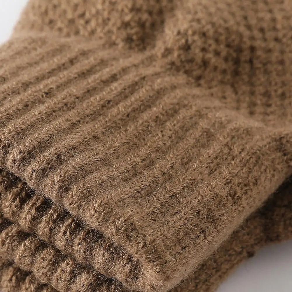 متماسكة الحرارية الرجال قفازات حجم كبير الصوف الخريف الشتاء لينة سميكة مطاطا الجاكار الصوف شاشة تعمل باللمس قفازات دافئة #5