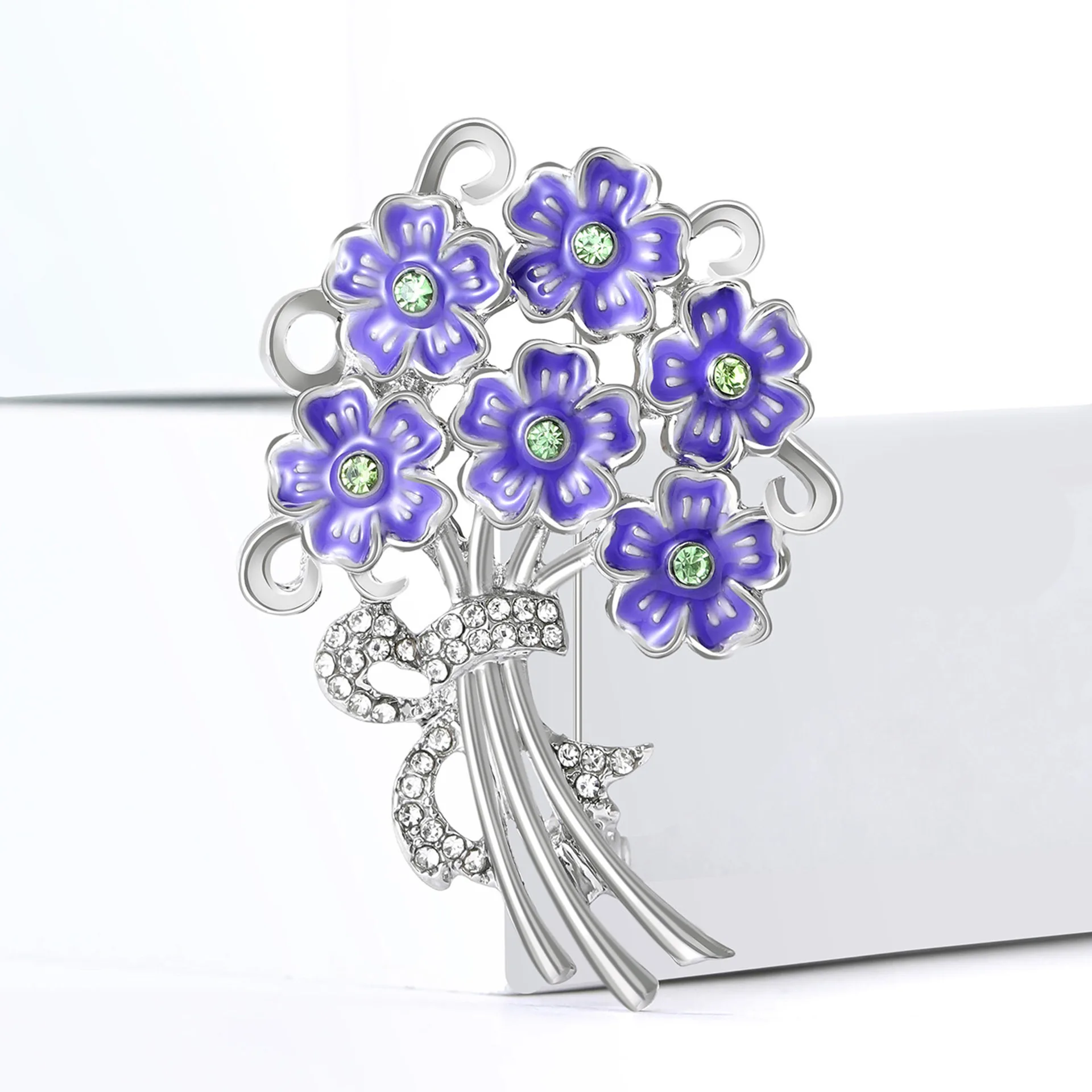 النسخة الكورية الجديدة بروش زهرة كروية رائعة مطرزة بالزيت من حجر الراين مع مزاج عصري