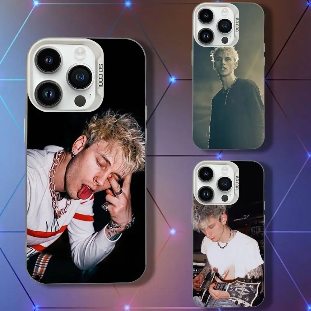 

M-Machine Gun Kellys Phone Case For iPhone 16,15,14,13,12,11,Pro,XS,Max,Plus,Mini,SE White Candy Matte Shockproof Cover