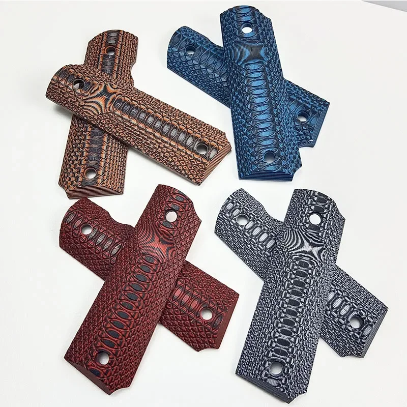 1Pair Full Size G10 Material Fish Eye Textured 1911 Grips Patches DIY Replace Accessories Scales Decor SlabsGoods in stock