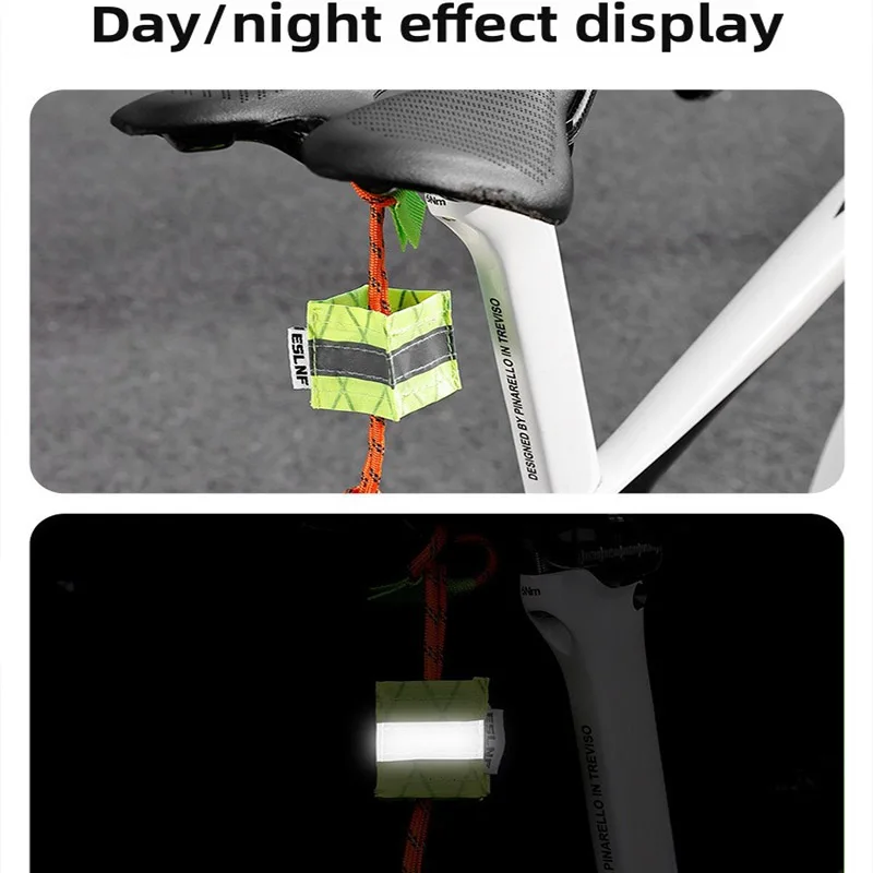 Bike Reflective Lantern Pendant Night Riding Safety Warning Decor Adjustable Elastic Nylon Visibility Charm For MTB Road Bikes