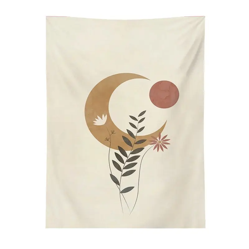 VIKAMA Morandi Desert Cactus Tapestry, Bohemian Earth Color Abstract Hill Wall Hanging for Bedroom Living Room Decor