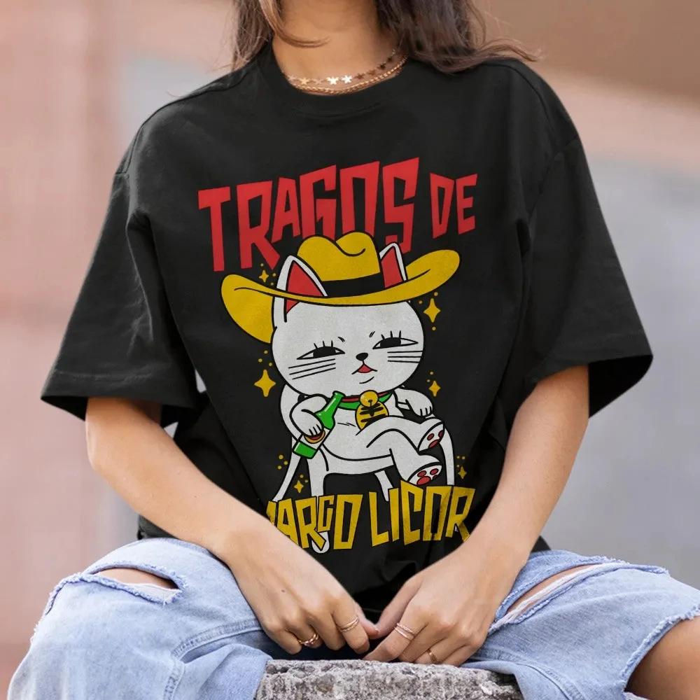 Dandadan قميص الانمي Ayase مومو القط الأذن قبعة رعاة البقر التراغوس دي أمارجو ليكور النص الإسباني الرجال النساء القطن Y2k فضفاضة تناسب الراحة