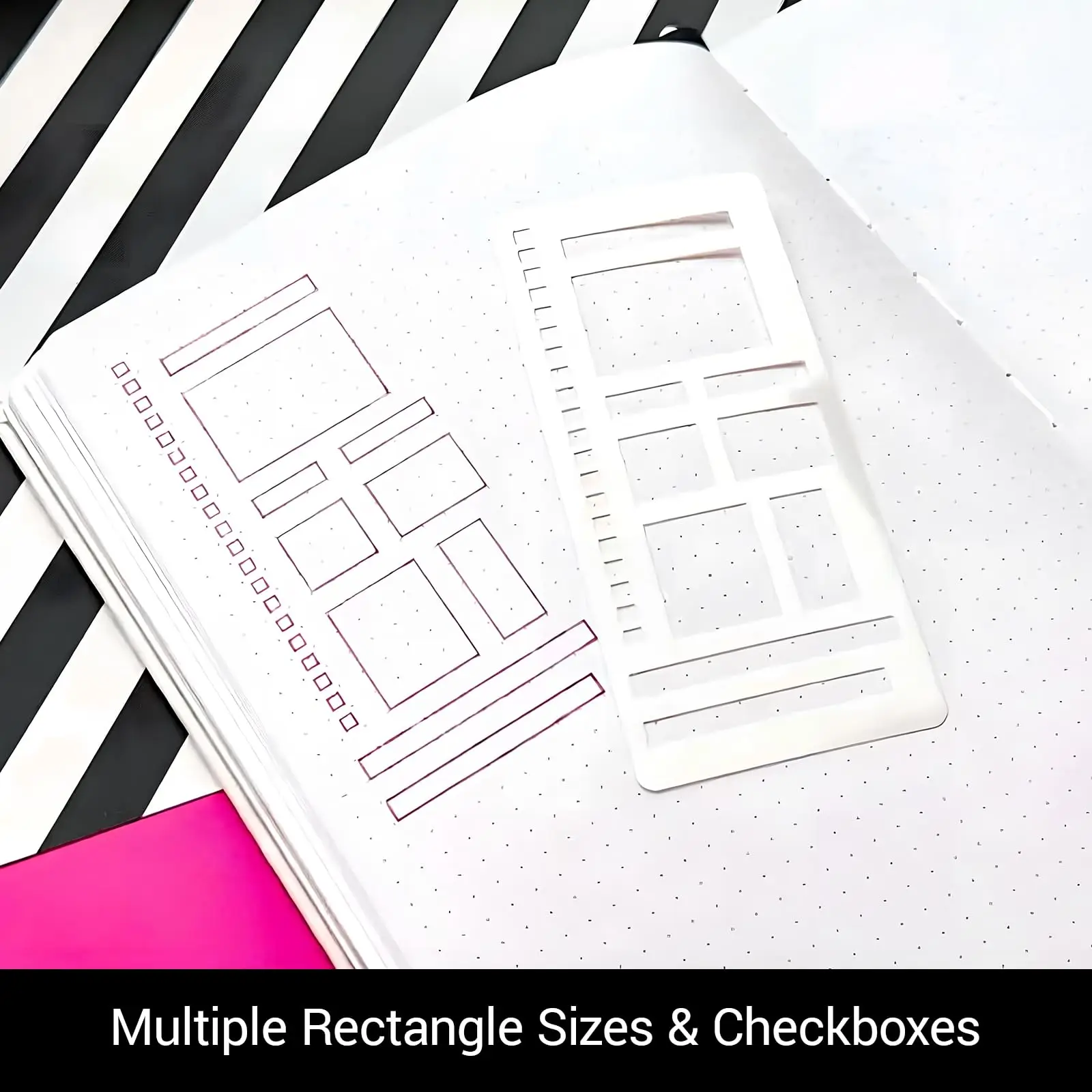 3 Pack Handmade Flexible Record Template – Multifunctional Mylar Stencils for Journal/Scrapbooking/Daily Planning & Drafting image 6