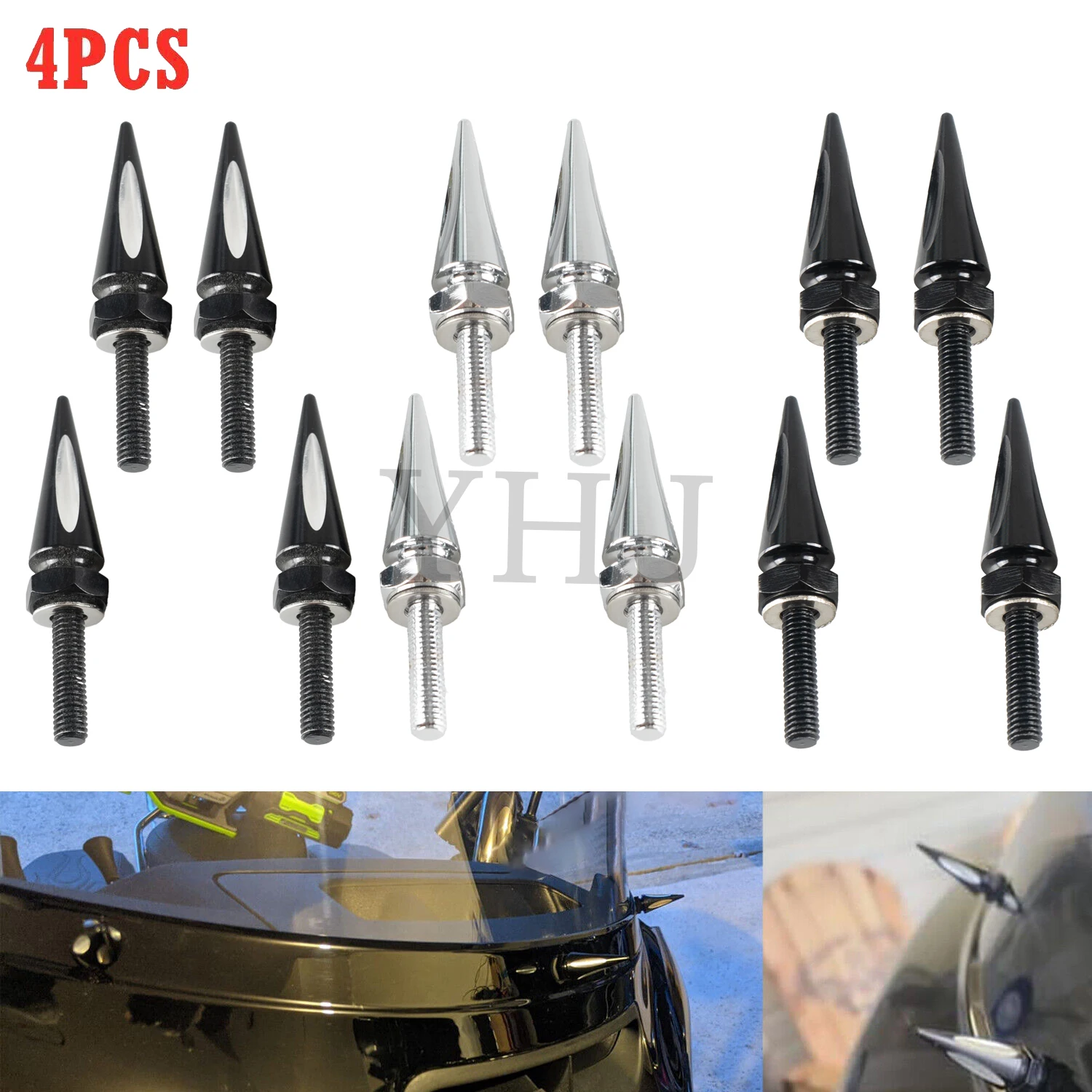 

CNC Aluminum Windshield Spike Bolts For Harley Motorcycle Road Glide FLTRX FLTRU FLTRXS 2015-2022 Black/Chrome