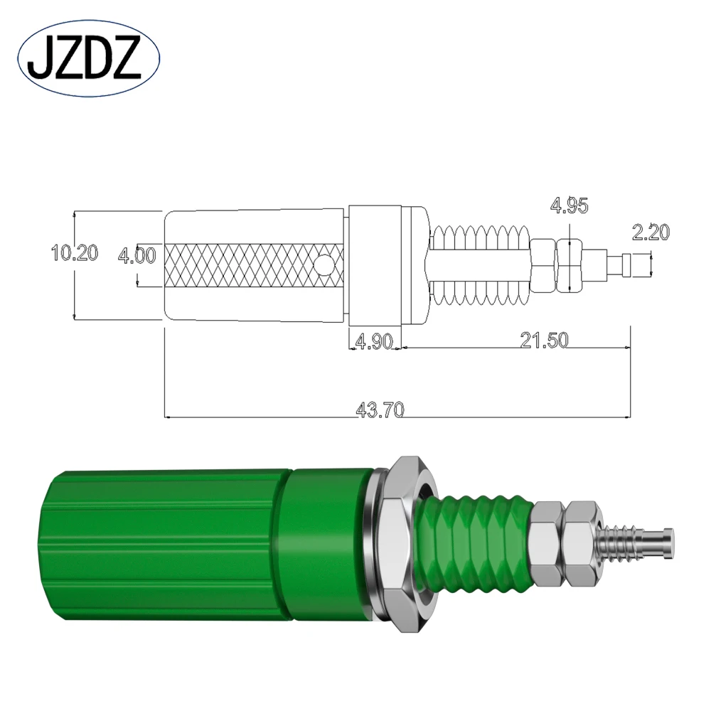 JZDZ 10pcs 4mm Banana Socket Binding Post Nut Banana Plug Jack Electrical Connector Terminal DIY Parts J.50006