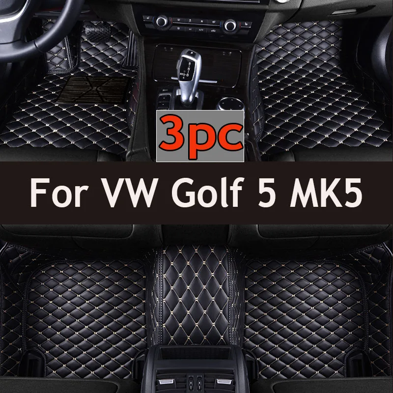 Car Floor Mats For Volkswagen VW Golf 5 MK5 A5 2003~2007 Leather Mat Auto Interior Parts Luxury Rug Carpet Pad Car Accessories