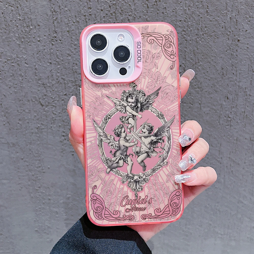 Retro Cupid Angel Phone Case for Samsung Galaxy A16 A06 A35 A55 A25 A05S A15 A56 A54 A36 A34 A24 A26 A14 A05 4G 5G Matte Cover
