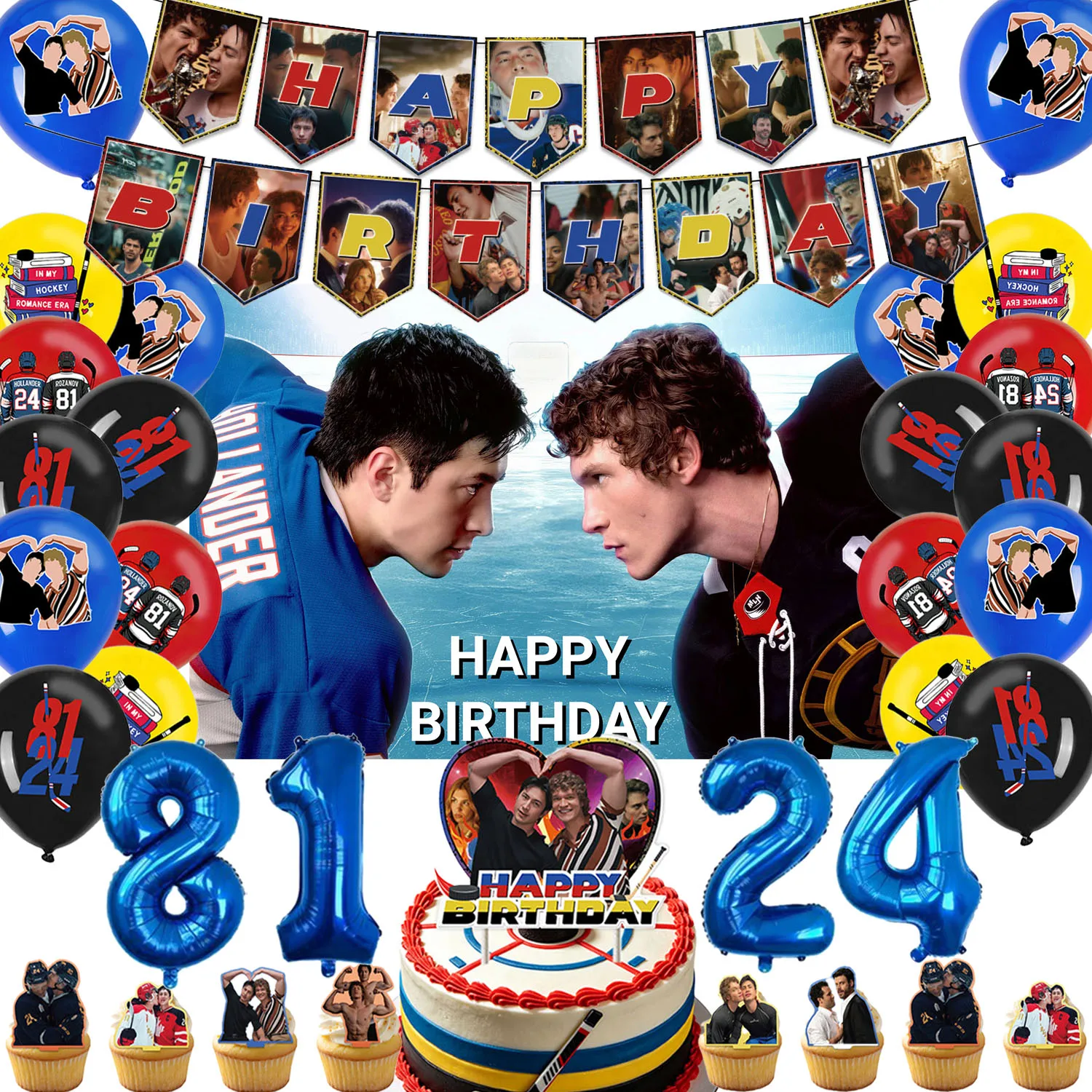 

H-Heated Rivalry Fans Birthday Party Decoration Supplies Peak Showdown-ed Williams Storrie Cake Topper Balloon Background Gifts