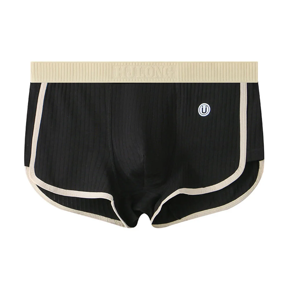 سراويل داخلية للرجال ملابس داخلية متوسطة الخصر باللون الأحمر الناعم بلون سادة ملابس داخلية ربيعية أصفر وأسود قصير للعطلات اليومية #2