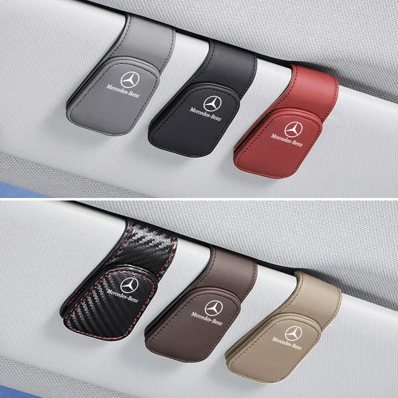 Car Glasses Sun Visor Box Auto Sunglasses Clip Card Accessories For Mercedes Benz AMG W203 W206 W220 W205 W211 W212 W201 W210