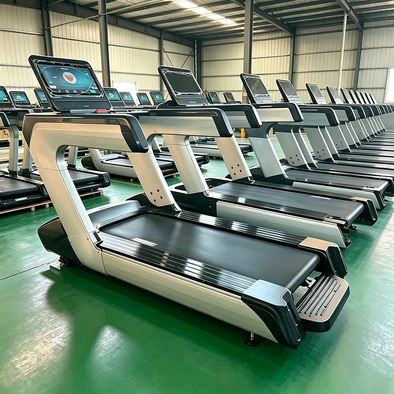 Commercial Gym Treadmill with Touch Screen 3.0HP Motor 1.0-20.0KM/h Speed Range Heart Rate Function for Fitness Clubs