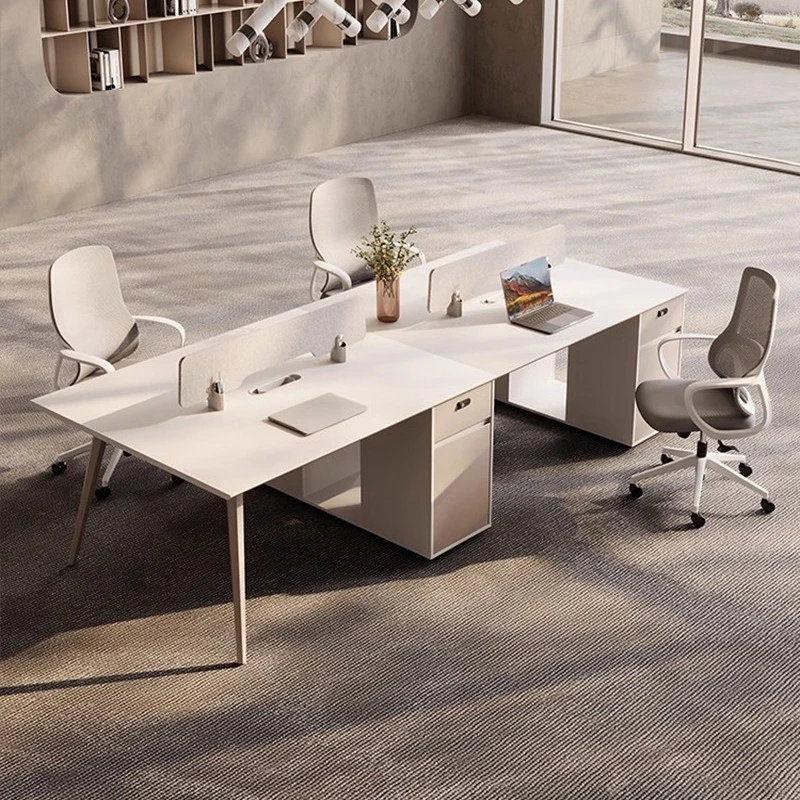 LMM simple modern workstation table and chair combination double two 4 four 6 staff office furniture