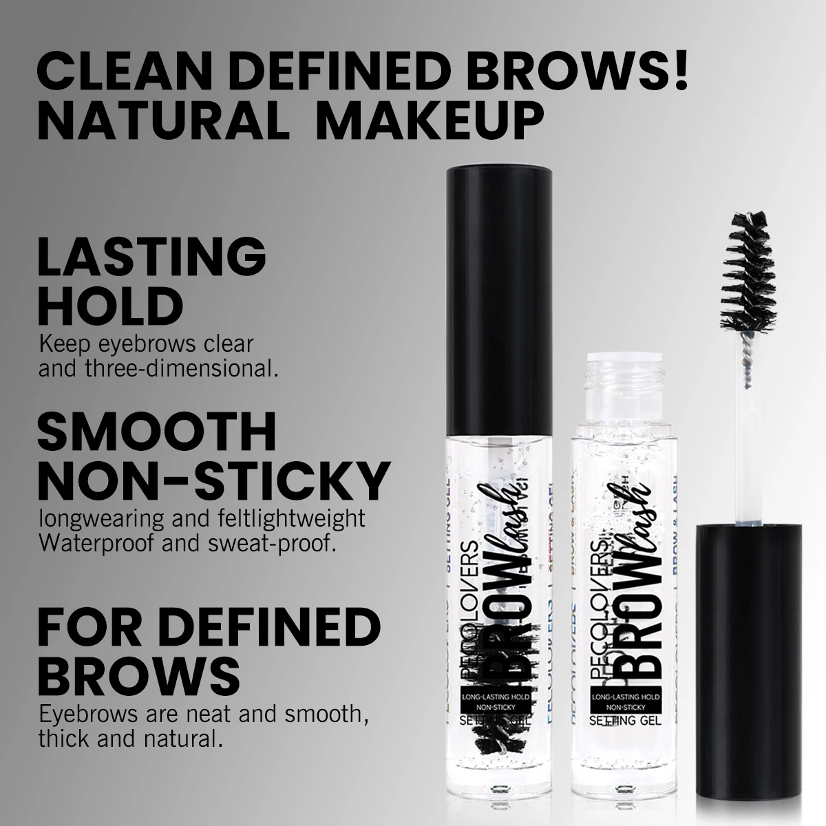 صابون تصفيف الحواجب المقاوم للماء، جل شفاف للحواجب مع فرشاة، تثبيت شكل الحواجب، تركيب سريعًا وسريعًا